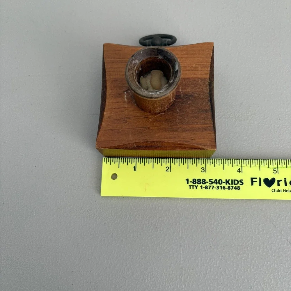 Vermont Wood Specialties Granville VT Wooden Taper Candle Holder Set Metal Ring